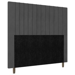 Cabeceira Cama Box Casal Nala 140cm Veludo Cinza - Desk Design - 1