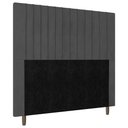 Ver imagem 1 de Cabeceira Cama Box Casal Nala 140cm Veludo Cinza - Desk Design
