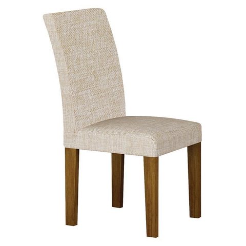 Cadeira para Mesa de Jantar Napoli Mdf Freijó Linho Palha – Leifer Móveis
