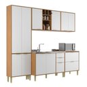 Ver imagem 2 de Cozinha Compacta Modulada 10 Portas 5 Gavetas Domus Espresso Móveis Branco/Nogal