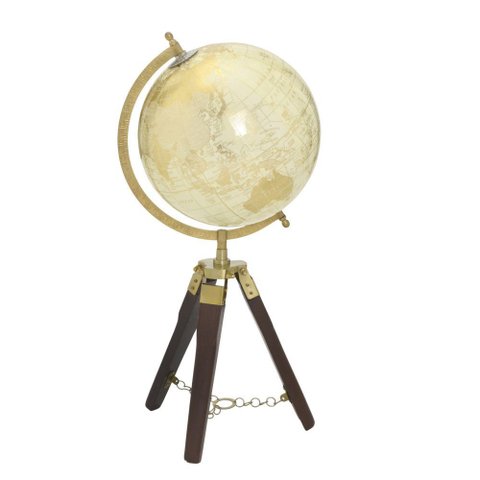 Globo Terrestre Decorativo Tripé em Madeira 49,5cm 16137-pl
