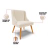 Cadeira Estofada para Sala de Jantar Pés Palito Lia Linho Areia - Ibiza - 3