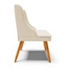 Cadeira Estofada para Sala de Jantar Pés Palito Lia Linho Areia - Ibiza - 6