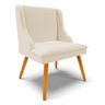 Cadeira Estofada para Sala de Jantar Pés Palito Lia Linho Areia - Ibiza - 1