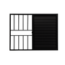 Veneziana 3 Folhas Aluminio Preto com Grade 1,00x1,50 - 1