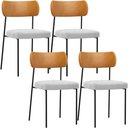 Ver imagem 1 de Kit 04 Cadeiras Estofadas para Sala de Jantar Melina L02 Couríssimo Whisky Bouclê Cinza - Lyam
