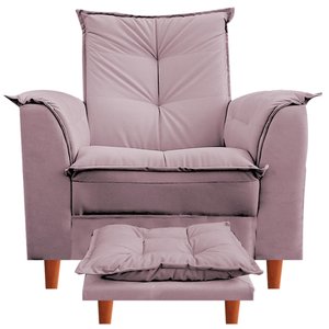 Poltrona Amamentação Sala de Estar Maria Puff e Almofada Rose