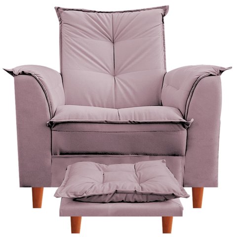 Poltrona Amamentação Sala de Estar Maria Puff e Almofada Rose