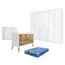 Ver imagem 1 de Quarto de Bebê Americano 6 Portas com Berço Americano Katatau Branco Acetinado Savana – Reller - Hen