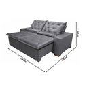 Ver imagem 6 de Sofá Retrátil Premium Cinza 150m Reclinável e Suede Ultra Macio 2 Módulos Milão Cinza