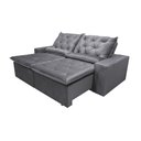 Ver imagem 5 de Sofá Retrátil Premium Cinza 150m Reclinável e Suede Ultra Macio 2 Módulos Milão Cinza