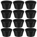 Ver imagem 1 de Conjunto 12 Ramekins Pretos Canelados 90ml Potes Bowls Pequenos Uno Coza em Polipropileno