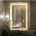 Ver imagem 1 de Espelho com Iluminação Led e Jateado Luxo Retangular 80x60cm:quente