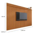 Ver imagem 3 de Painel Suspenso Home Tv até 72 Polegadas Prateleira Ripado Versátil 2.2:nature