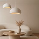 Ver imagem 6 de Pendente Cogumelo Gypsum Branco 50x40cm Soquete E27