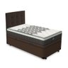 Cama Box Baú + Cabeceira Marrom E Colchão Solteiro 88cm - 1