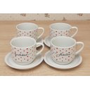 Ver imagem 2 de Jogo 4 Xícaras Café Chá C/ Pires Frases Motivacionais - 200 Ml Empilháveis - Poá Coração