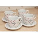 Ver imagem 7 de Jogo 4 Xícaras Café Chá C/ Pires Frases Motivacionais - 200 Ml Empilháveis - Poá Coração