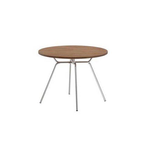 Mesa para Cozinha 1588 Aço C/tampo Madeirado 100cm Freijo C/ Prata - Carraro