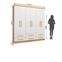 Ver mais imagens de Guarda Roupa de Casal Majestic 6 Portas 6 Gavetas Batrol Freijo com Off White