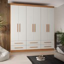 Ver imagem 2 de Guarda Roupa de Casal Majestic 6 Portas 6 Gavetas Batrol Freijo com Off White