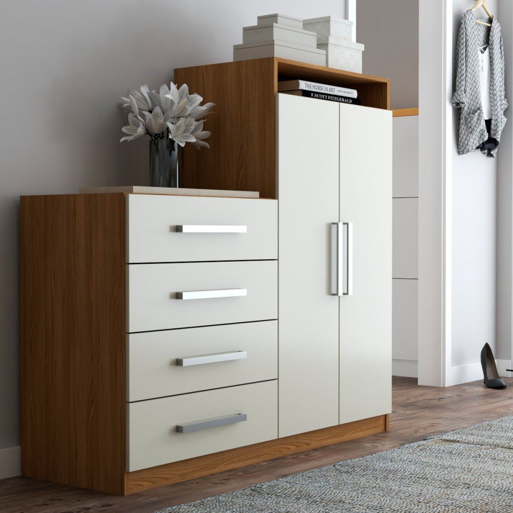 Cômoda Paris 2 Portas 4 Gavetas Cinamomo/off White - Panorama Móveis é boa?