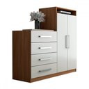 Ver imagem 3 de Cômoda Paris 2 Portas 4 Gavetas Cinamomo/off White - Panorama Móveis