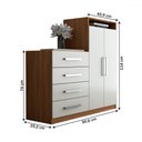 Ver imagem 5 de Cômoda Paris 2 Portas 4 Gavetas Cinamomo/off White - Panorama Móveis