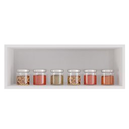 Armário Aéreo Geladeira 70cm Texas Branco/Preto - Lumil Móveis - 3