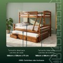 Ver imagem 3 de Cama Treliche Casal Casal Madeira Maciça 3 Gavetas:Castanho Claro