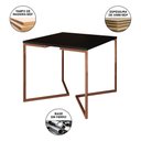 Ver imagem 5 de Mesa Industrial Jantar Quadrada Preta 90X90Cm Base Cobre V Com 4 Cadeiras Brancas Madei Preto