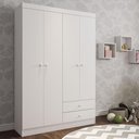 Ver imagem 1 de Guarda Roupa Infantil Lyfa 4 Portas 2 Gavetas MDP Branco AJL Móveis