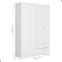 Ver imagem 3 de Guarda Roupa Infantil Lyfa 4 Portas 2 Gavetas MDP Branco AJL Móveis