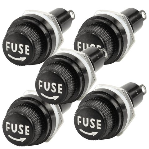 Kit 5 Porta Fusivel P/painel Grande Preto