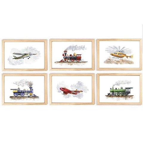 Kit Quadro Decorativo Infantil Carros & Transporte Quarto Criança Bebê Enxova Menino