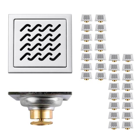 Ralo Inox 10x10 Kit 30 Uni Banheiro Anti Odor Cozinha Varanda Quintal Higienico Anti Retorno Lavande