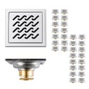 Ver imagem 1 de Ralo Inox 10x10 Kit 30 Uni Banheiro Anti Odor Cozinha Varanda Quintal Higienico Anti Retorno Lavande