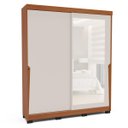 Ver imagem 2 de Roupeiro Porto 2 Portas de Correr com Espelho 177x213cm Freijó/Creme 240849