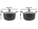 Ver imagem 2 de Kit com 2 Caçarolas Grande Familia Dona Chefa Anti Aderente Tampa de Vidro 28cm 30cm