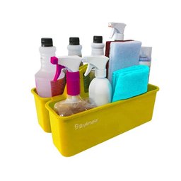 Cesto Organizador Funcional De Produto De Limpeza Bralimpia Amarelo - 2