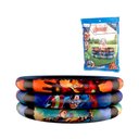 Ver imagem 3 de Kit Piscina Infantil Vingadores 100l Inflável Vinil Praia + Bóia de Braço + Óculos Natação Mor