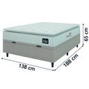 Ver imagem 5 de Cama Box Baú Casal Colchão Espuma D45 Lazio Pillow Top Suede Branco/bege Hellen