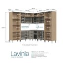Ver mais imagens de Cozinha Completa Modulada de Canto 11 Peças com Cristaleira e Porta Ripada Lavínia Bege/Imperial/Fumê