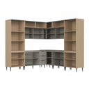 Ver imagem 5 de Cozinha Completa Modulada de Canto 11 Peças com Cristaleira e Porta Ripada Lavínia Bege/Imperial/Fumê