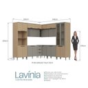 Ver imagem 4 de Cozinha Completa Modulada de Canto 11 Peças com Cristaleira e Porta Ripada Lavínia Bege/Imperial/Fumê