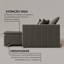 Ver imagem 6 de Sofá Cama Retrátil em Madeira Eucalipto e Linho 230cm Uruguai Cinza Escuro