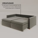Ver imagem 5 de Sofá Cama Retrátil em Madeira Eucalipto e Linho 230cm Uruguai Cinza Escuro