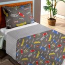 Ver imagem 1 de Colcha Infantil Solteiro Dupla Face Menino e Menina Skate