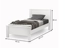 Ver imagem 6 de Cama Solteiro Mila Toda Branca Pés de Madeira Estilo Classico Moderno Junto com Colchão 188x88 Solte