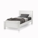 Ver imagem 3 de Cama Solteiro Mila Toda Branca Pés de Madeira Estilo Classico Moderno Junto com Colchão 188x88 Solte